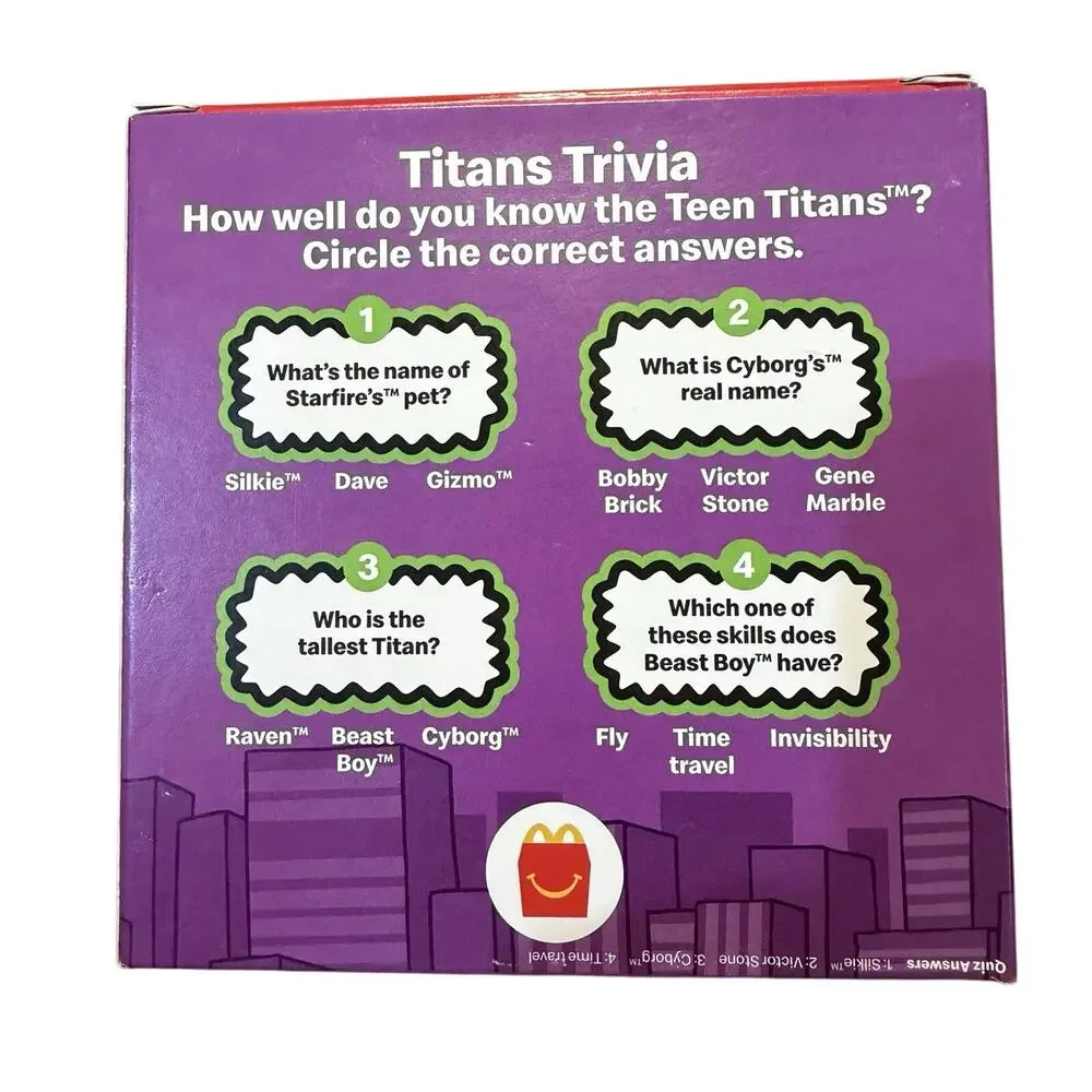 DC Comics Teen Titans Go! Cyborg & Beast Boy Trivia Toy McDonald's 2023 NEW